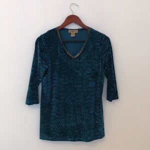 TEAL VELVET TOP!